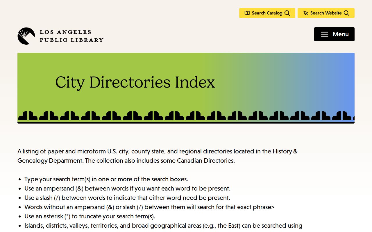 Rosemead city directory LAPL directory index