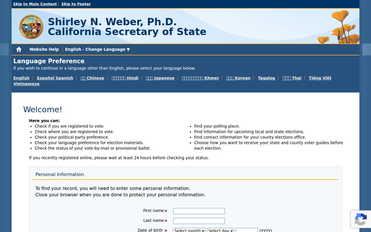 Rosemead residents directory California voter status lookup