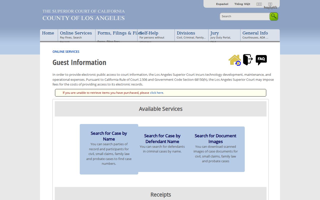 Rosemead residents directory Los Angeles Superior Court name search