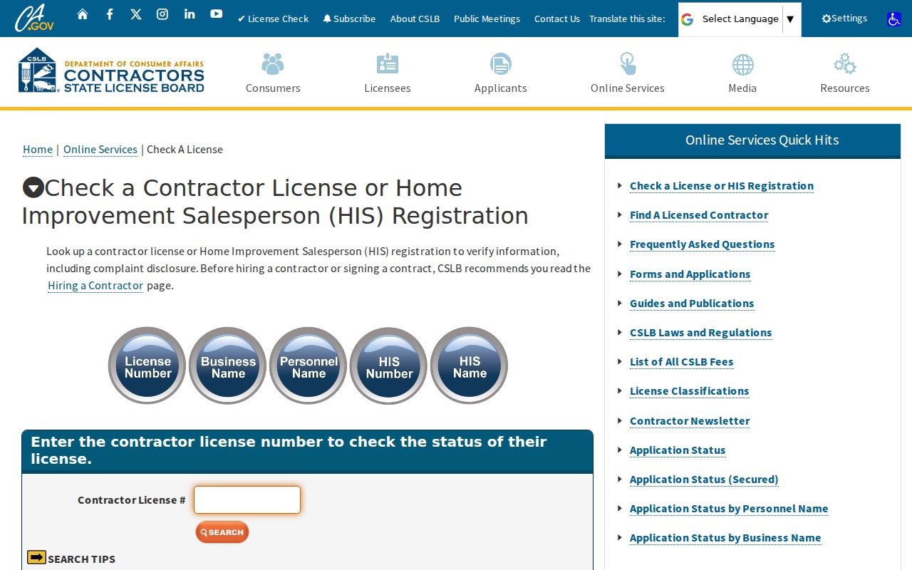 Rosemead ZIP code directory contractor license search