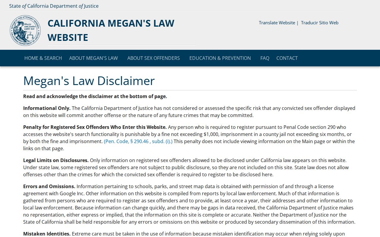 Rosemead ZIP code directory California Megan's Law registry